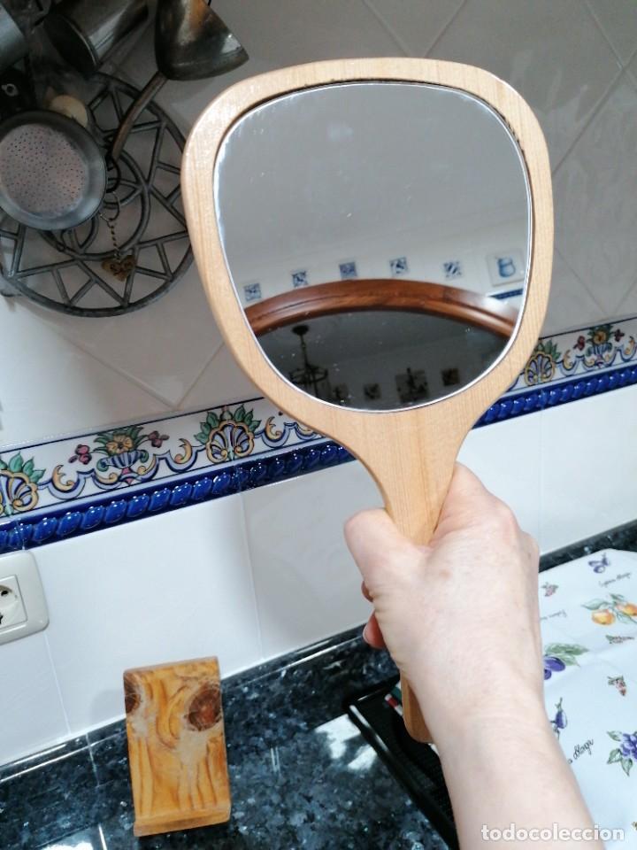 Vintage: C12 - espejo de mano de madera. - Foto 4