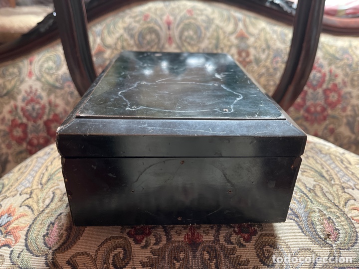 Vintage: Caja de madera lacada en negro para restaurar - Foto 4