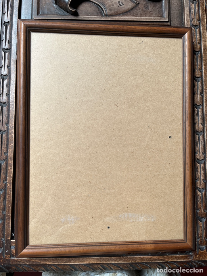 Vintage: Marco de madera en buen estado con cristal