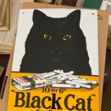 Vintage: PLACA DE METAL. BLACK CAT. Lote 340351088