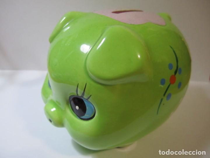 Vintage: hucha cerdita verde vintage - Foto 1