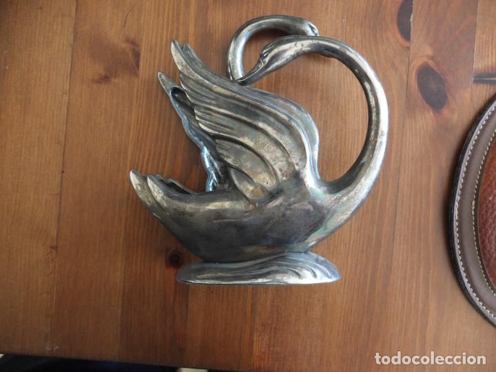 Vintage: FIGURA CISNES SERVILLETERO PLATA SILVER PLATED - Foto 4