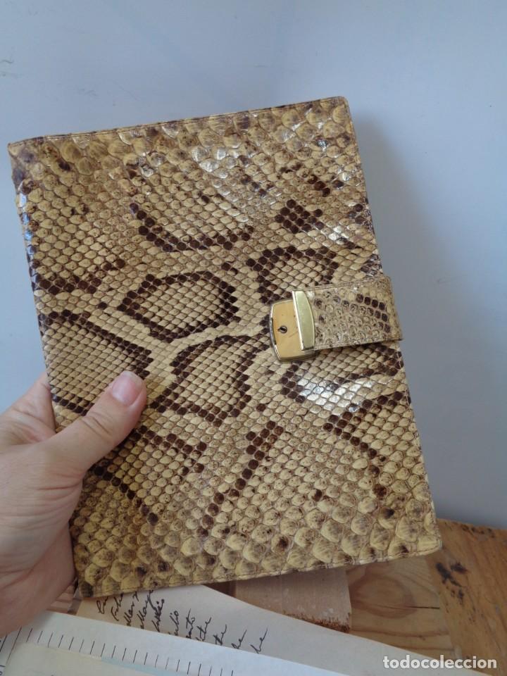 Vintage: &iexcl;&iexcl; PORTA FOLIOS, DOCUMENTOS. De PIEL de SERPIENTE PITON.!! - Foto 1