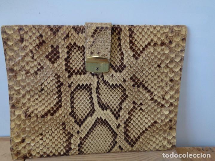 Vintage: &iexcl;&iexcl; PORTA FOLIOS, DOCUMENTOS. De PIEL de SERPIENTE PITON.!! - Foto 6