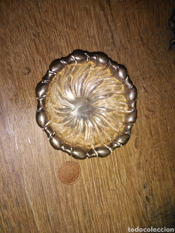 Vintage: PLATO HONDO DE PLATA CON MARCAS - Foto 1
