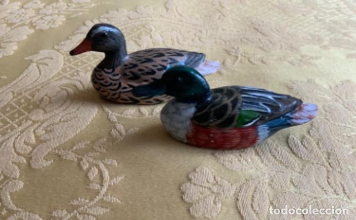 Vintage: Pareja de patos de madera