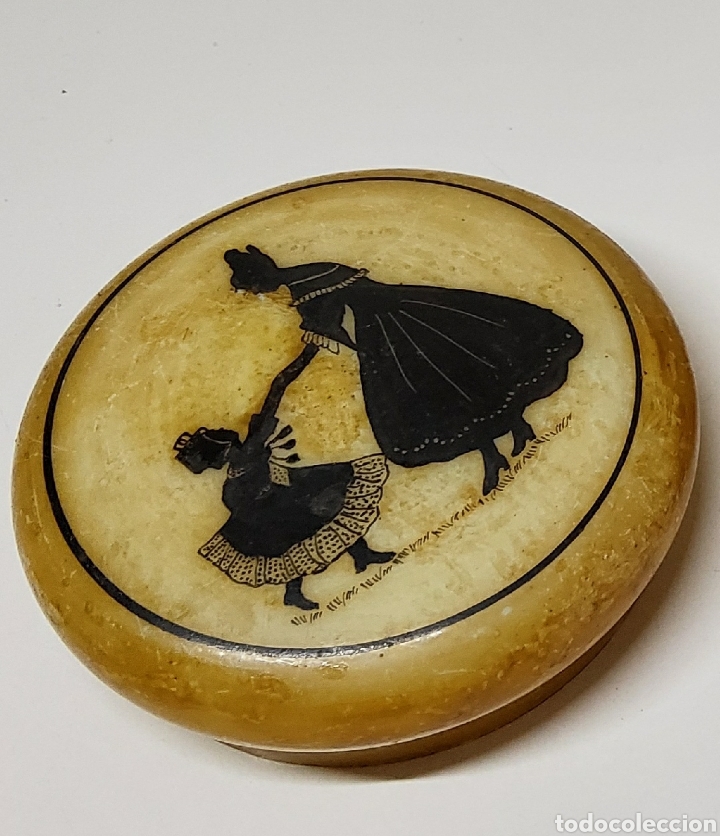 Vintage: Antigua y bella caja de opalina pintada a mano. - Foto 4