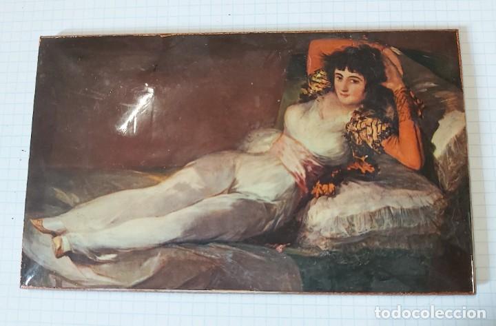 Vintage: Imagen de mujer / maja esmaltada, 15 x 8,5 cm