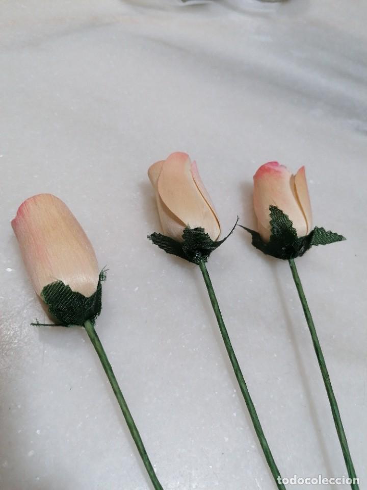 Vintage: C 15 - Tres rosas de madera. - Foto 3