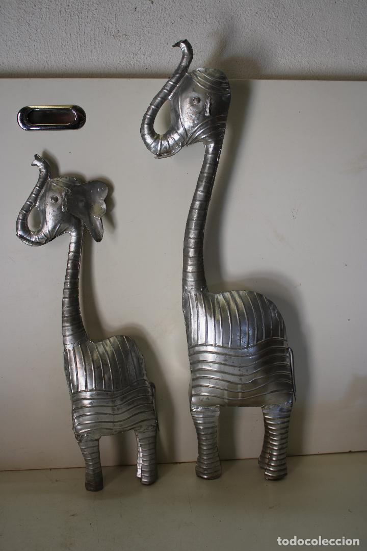 Vintage: pareja de elefantes de metal