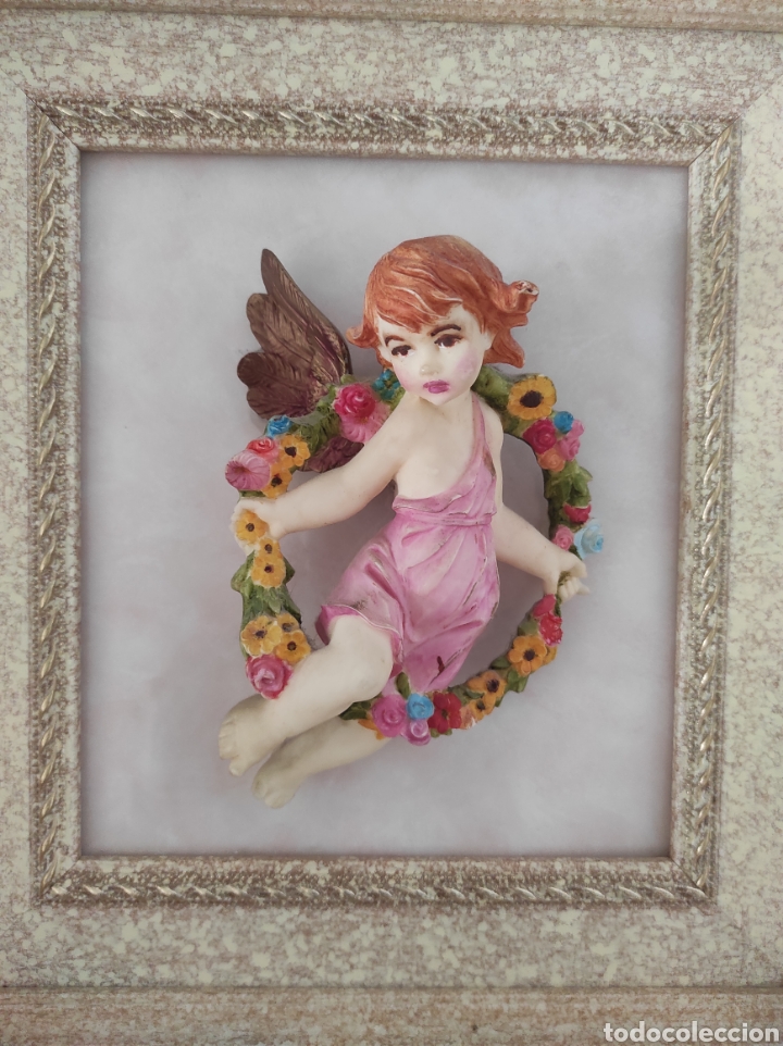 Vintage: Cuadro relieve ni&ntilde;a. con marco 37x40cm - Foto 3