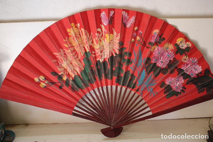 Vintage: ABANICO DE COLGAR EN PARED DE PAPEL - DECORACION ORIENTAL A&Ntilde;OS 70