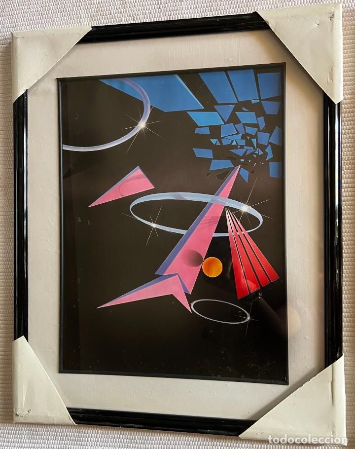 Vintage: 4 Cuadros de 44x54 lamina Abstracto 40x30.