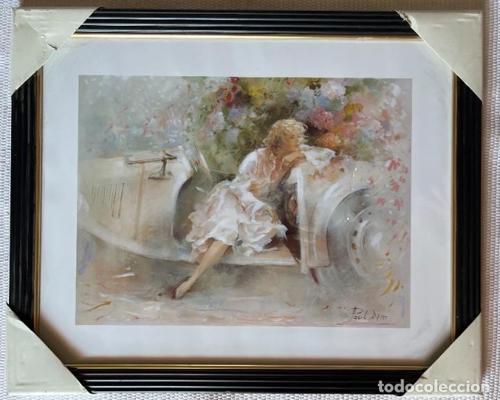 Vintage: Lote de 5 Marcos negros con laminas del Artista Paul Dam