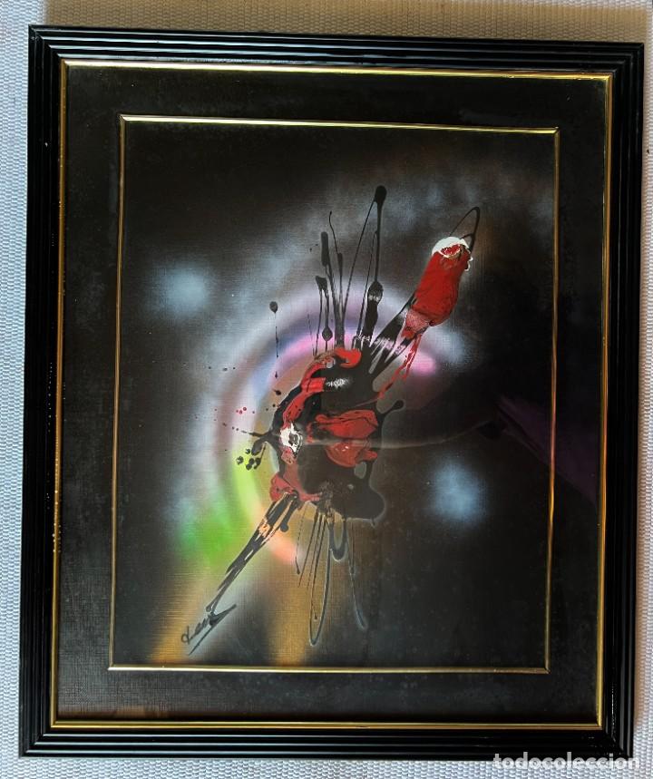Vintage: Lote de 5 Marcos negros (65x55) con pinturas Abstractas(50x40) diferentes modelos
