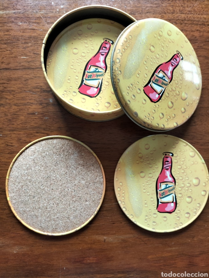 Vintage: CAJA CON SEIS POSAVASOS DE CERVEZAS SAN MUGUEL