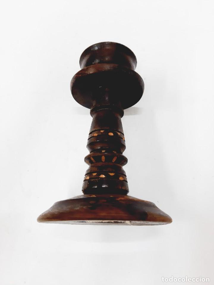 Vintage: Portavelas de madera antiguo - Foto 3