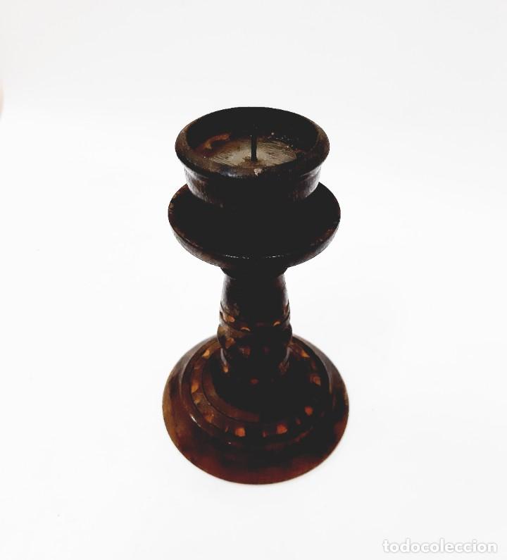 Vintage: Portavelas de madera antiguo - Foto 8