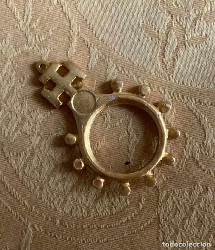 Vintage: ROSARIO DE DEDO DE ALUMINIO DORADO - Foto 1