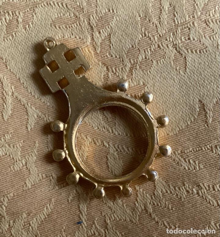 Vintage: ROSARIO DE DEDO DE ALUMINIO DORADO - Foto 2