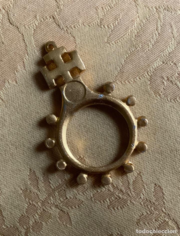 Vintage: ROSARIO DE DEDO DE ALUMINIO DORADO - Foto 3