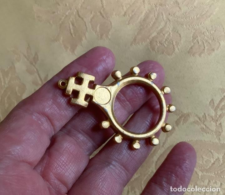 Vintage: ROSARIO DE DEDO DE ALUMINIO DORADO - Foto 4