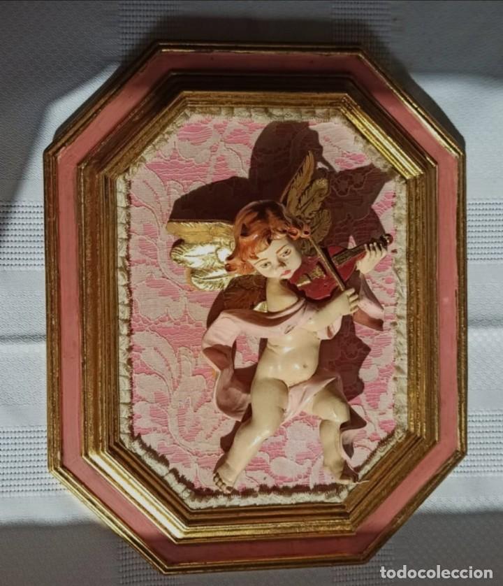 Vintage: Cuadro Angelote Con Viol&iacute;n - Foto 3