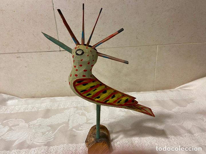 Vintage: C.69- Abubilla de madera. Hecha y pintada a mano. Upupa epops. Cepelia. Polonia