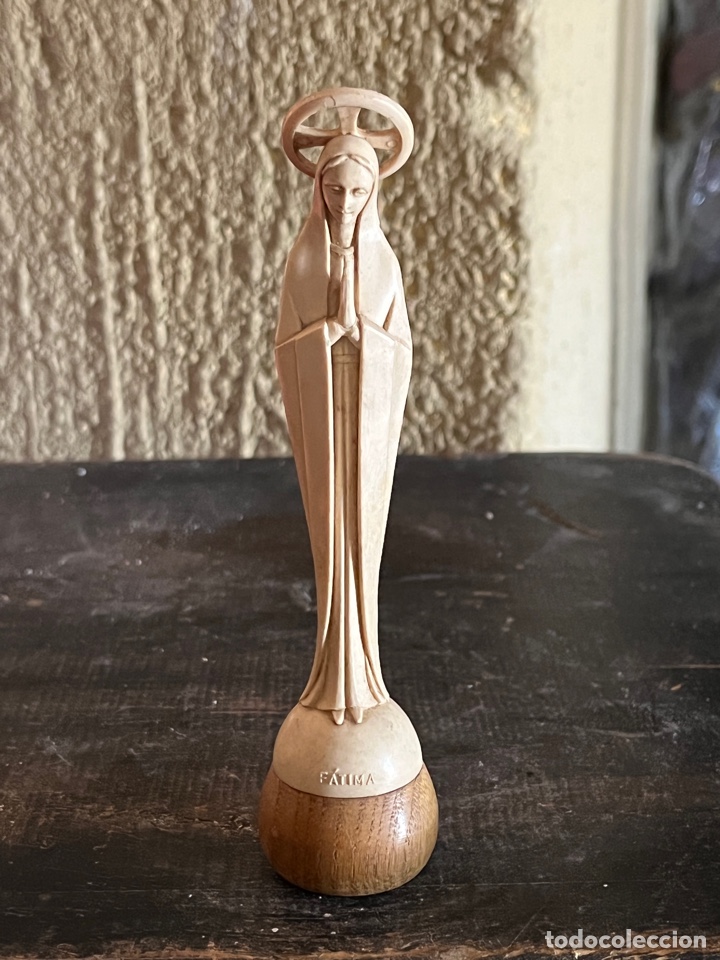 Vintage: VIRGEN DE F&Aacute;TIMA. De resina con base de madera - Foto 2