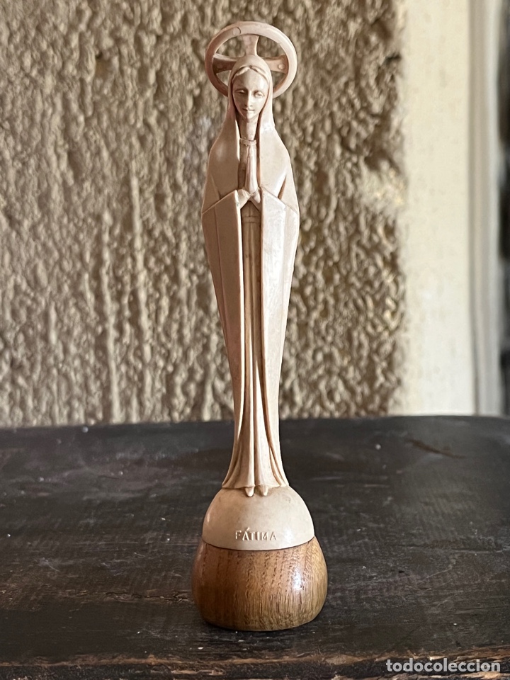Vintage: VIRGEN DE F&Aacute;TIMA. De resina con base de madera - Foto 1