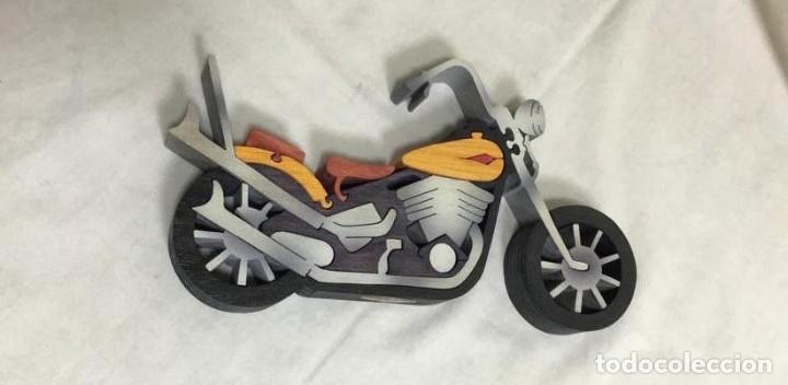 Vintage: MOTO. PUZZLE 3D MADERA GRANDE EN COLORES. A ESTRENAR