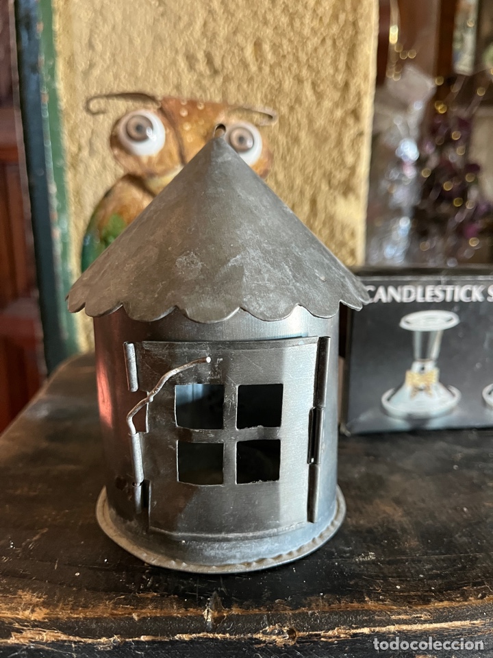 Vintage: Caba&ntilde;a o casita de adorno, para colgar, met&aacute;lica