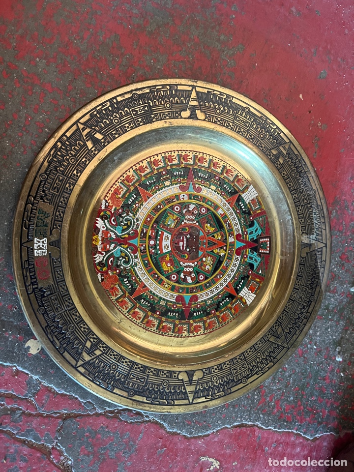 Vintage: M&Eacute;XICO. Plato de chapa pintado.