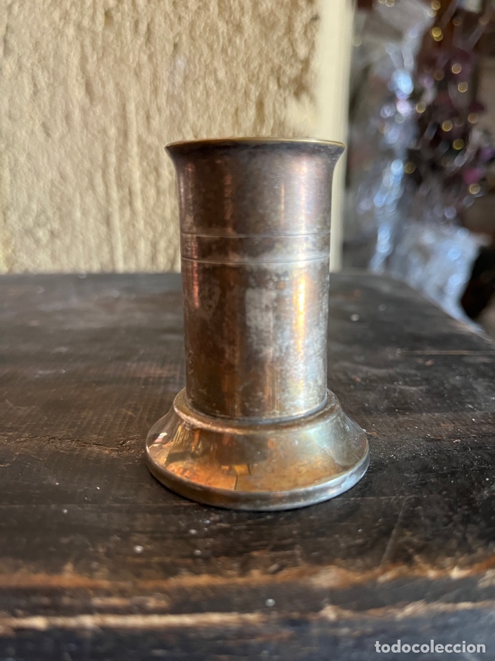 Vintage: Palillero en metal con ba&ntilde;o de plata.
