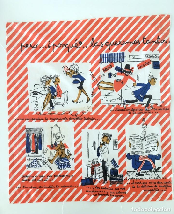 Vintage: TELA CON ILUSTRACI&Oacute;N - PERO...&iquest;POR QU&Eacute;?..LAS QUEREMOS TANTO...