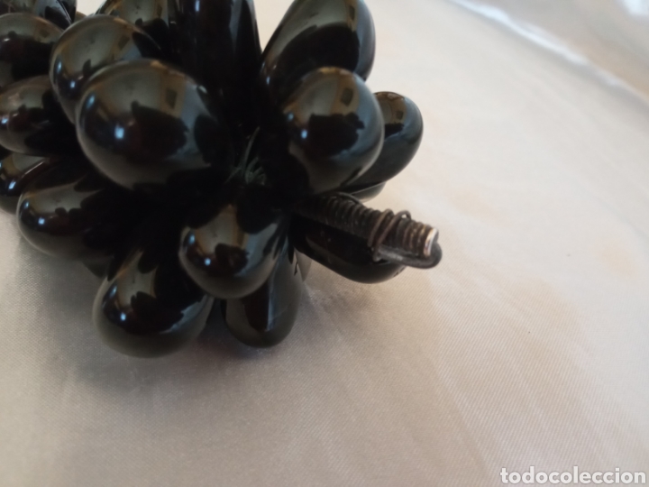 Vintage: Racimo de uvas en piedra onix negro. - Foto 3