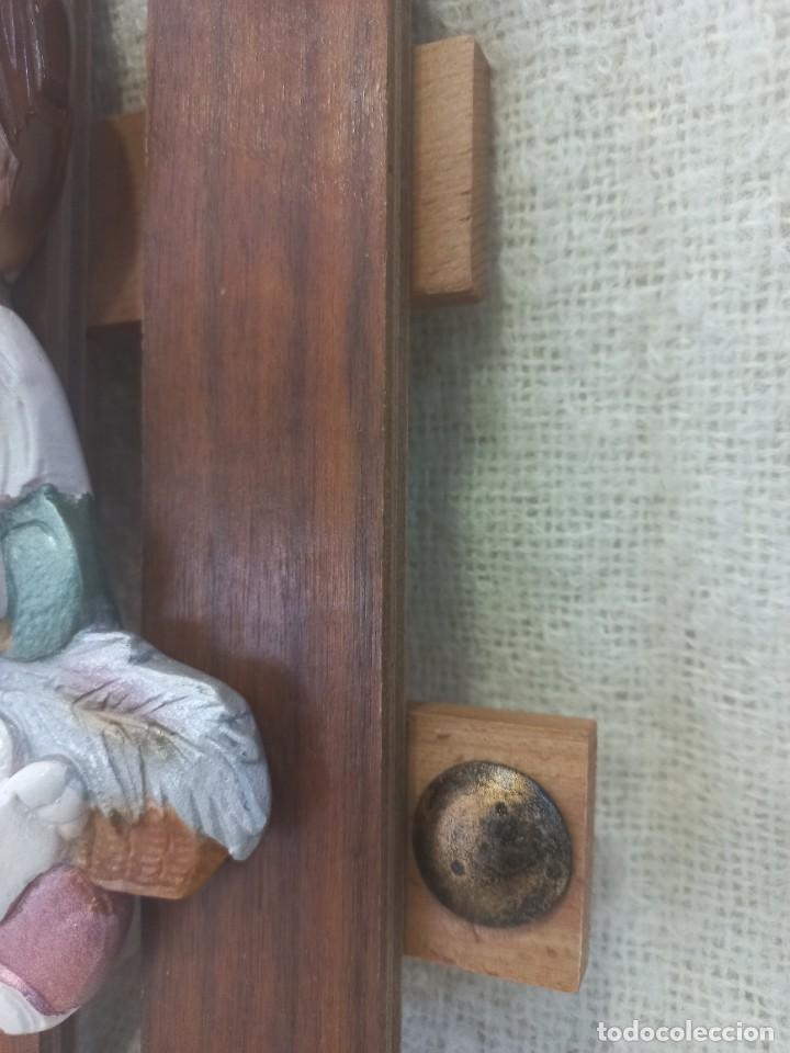 Vintage: CUADRO-RELIEVE (NI&Ntilde;O CON PERRO) madera - Foto 5