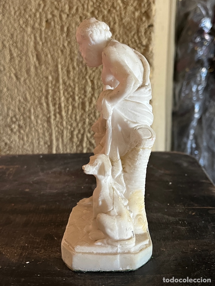 Vintage: Figura de anciano con bast&oacute;n y perro. - Foto 3