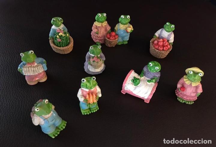 Vintage: LOTE DE 10 BONITAS Y DECORATIVAS RANITAS DIFERENTES PERSONAJES, EN RESINA.VINTAGE. LOTE2. A ESTRENAR