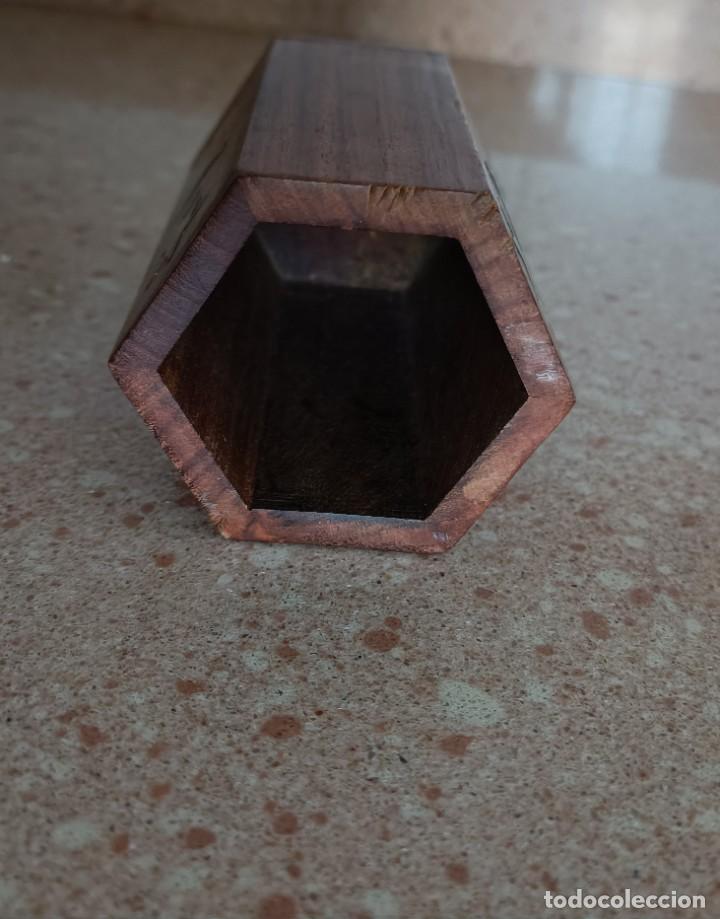 Vintage: PORTA OBJETOS MADERA Y LATON - Foto 4