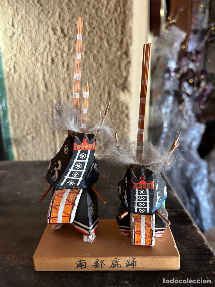 Vintage: Figura en madera Actores de teatro oriental.