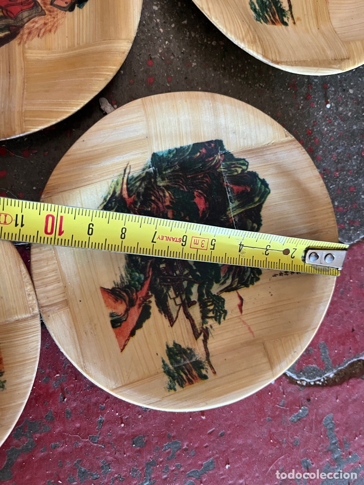 Vintage: Juego de posavasos orientales de madera - Foto 3