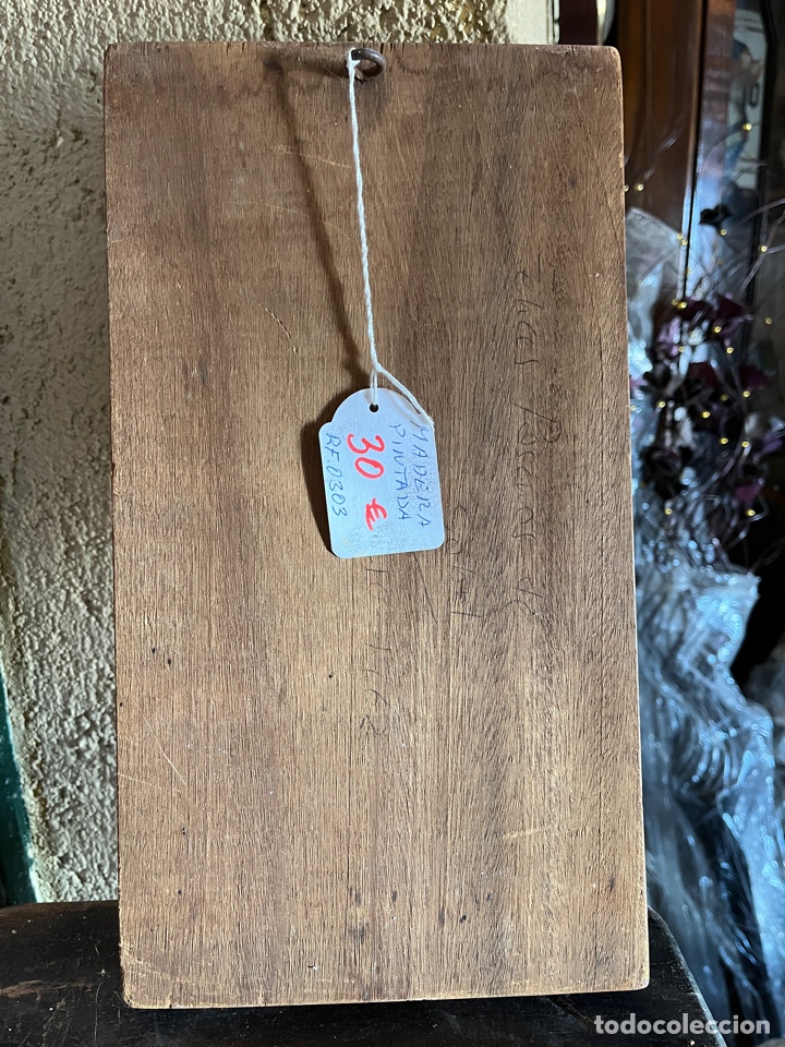 Vintage: CIG&Uuml;E&Ntilde;A. Tabla de madera pintada. - Foto 3