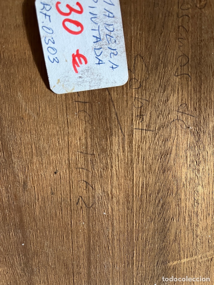 Vintage: CIG&Uuml;E&Ntilde;A. Tabla de madera pintada. - Foto 4