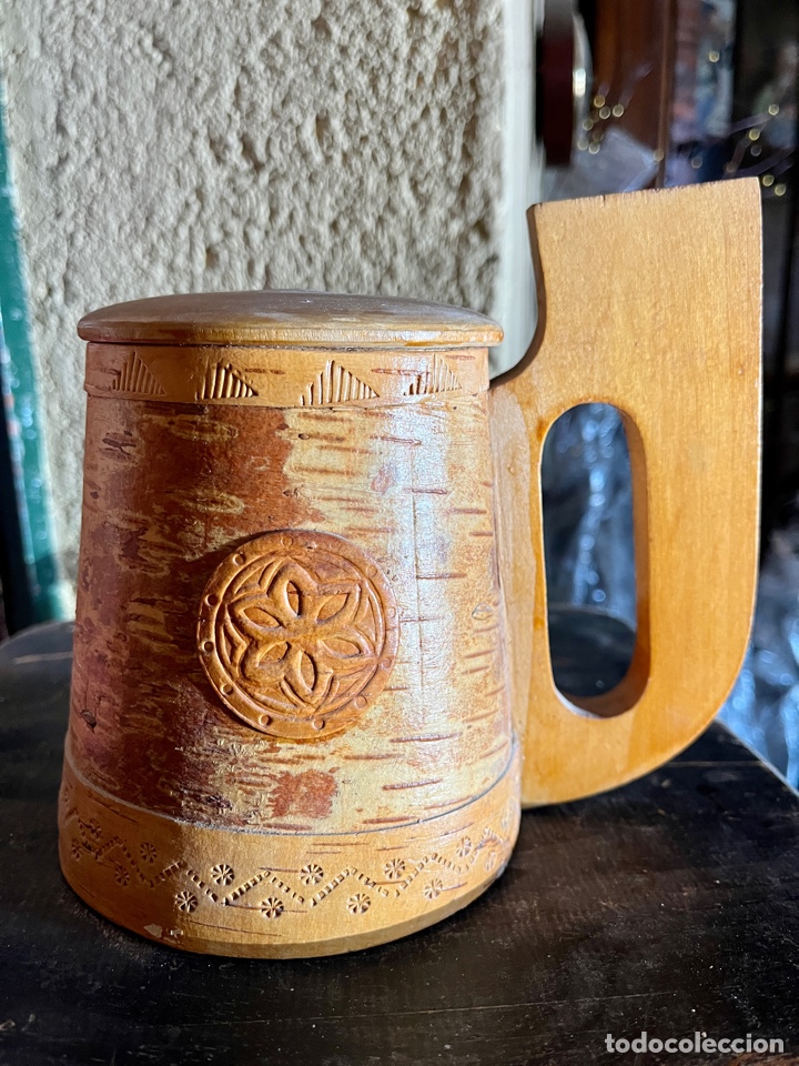 Vintage: Jarra de madera muy original. Rusia.