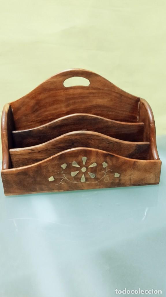 Vintage: GUARDA CARTAS DE MADERA - Foto 1