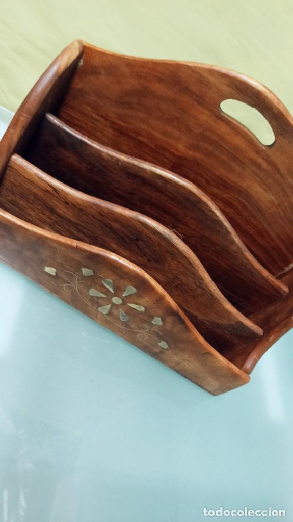 Vintage: GUARDA CARTAS DE MADERA - Foto 2