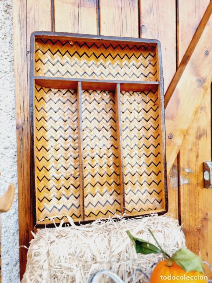 Vintage: Portacubiertos Bamb&uacute;n y Madera Vintage Estilo Colonial
