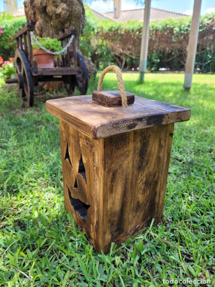 Vintage: Calabaza de madera para Halloween - Foto 3