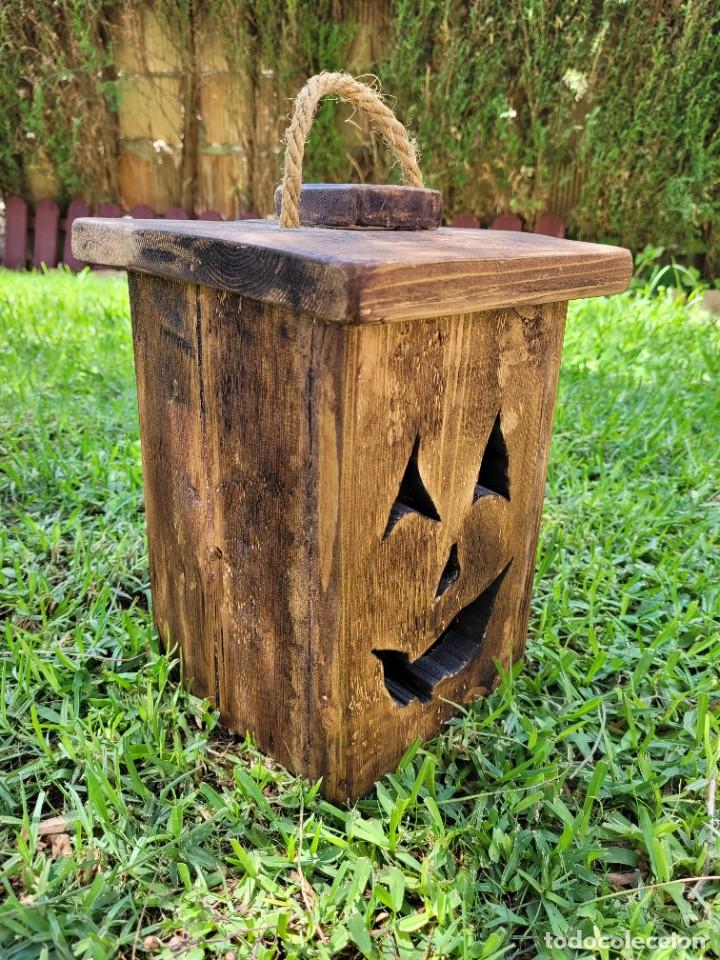Vintage: Calabaza de madera para Halloween - Foto 4
